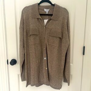 Wool & Yak Hair Blend Button Down Knit Cardigan- NWT